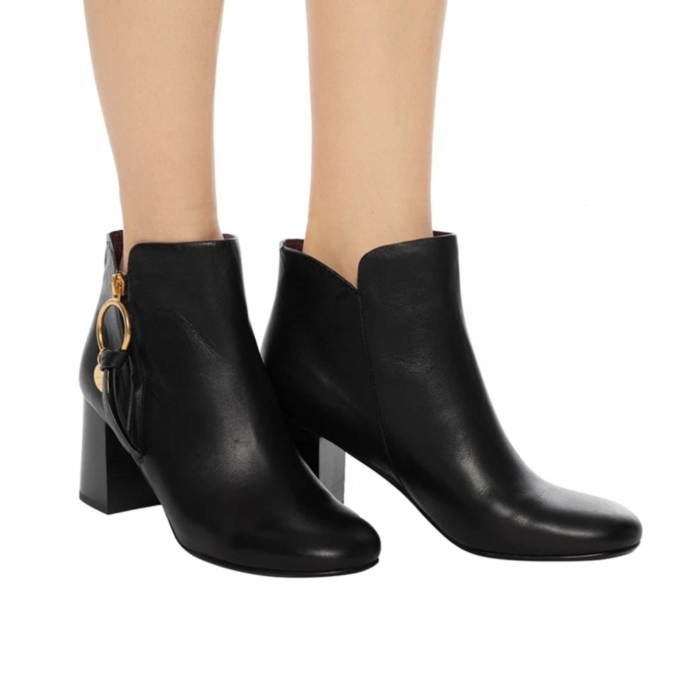 See By Chloe Black Booties with Gold Accents - Picture 5 of 7